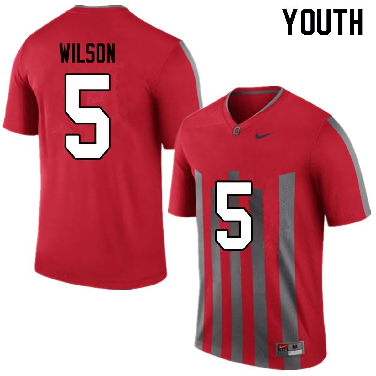 Garrett Wilson Ohio State Buckeyes Youth NCAA #5 Nike Throwback Red College Stitched Football Jersey RLT7356MR